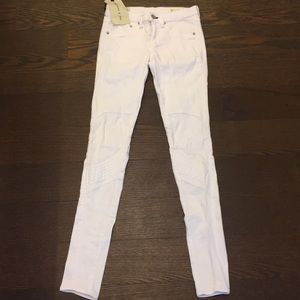 Rag & Bone White Moto Skinny Jean NWT